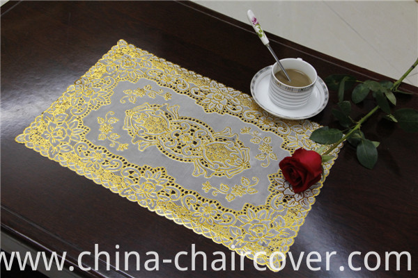 Size 30*46cm PVC Lace Gold Tablemat Waterproof Popular in Coffee/Home